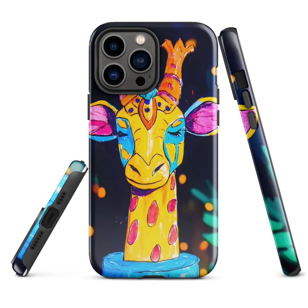 Whimsical Giraffe in Vibrant Colors | Phone Case |  13 Pro Max | Tough Case | Glossy