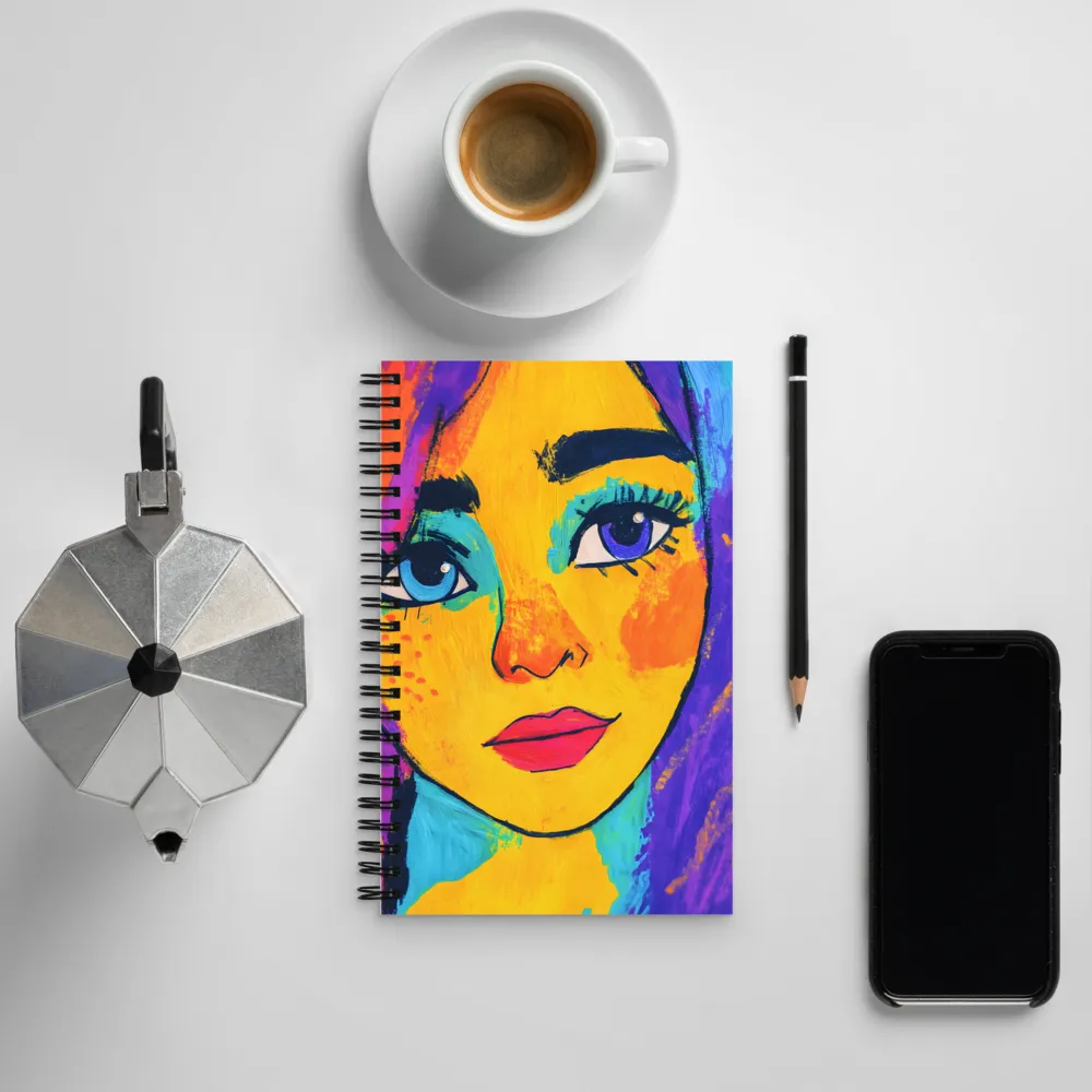 Vibrant Portrait: A Pop Art Exploration | Spiral Notebook