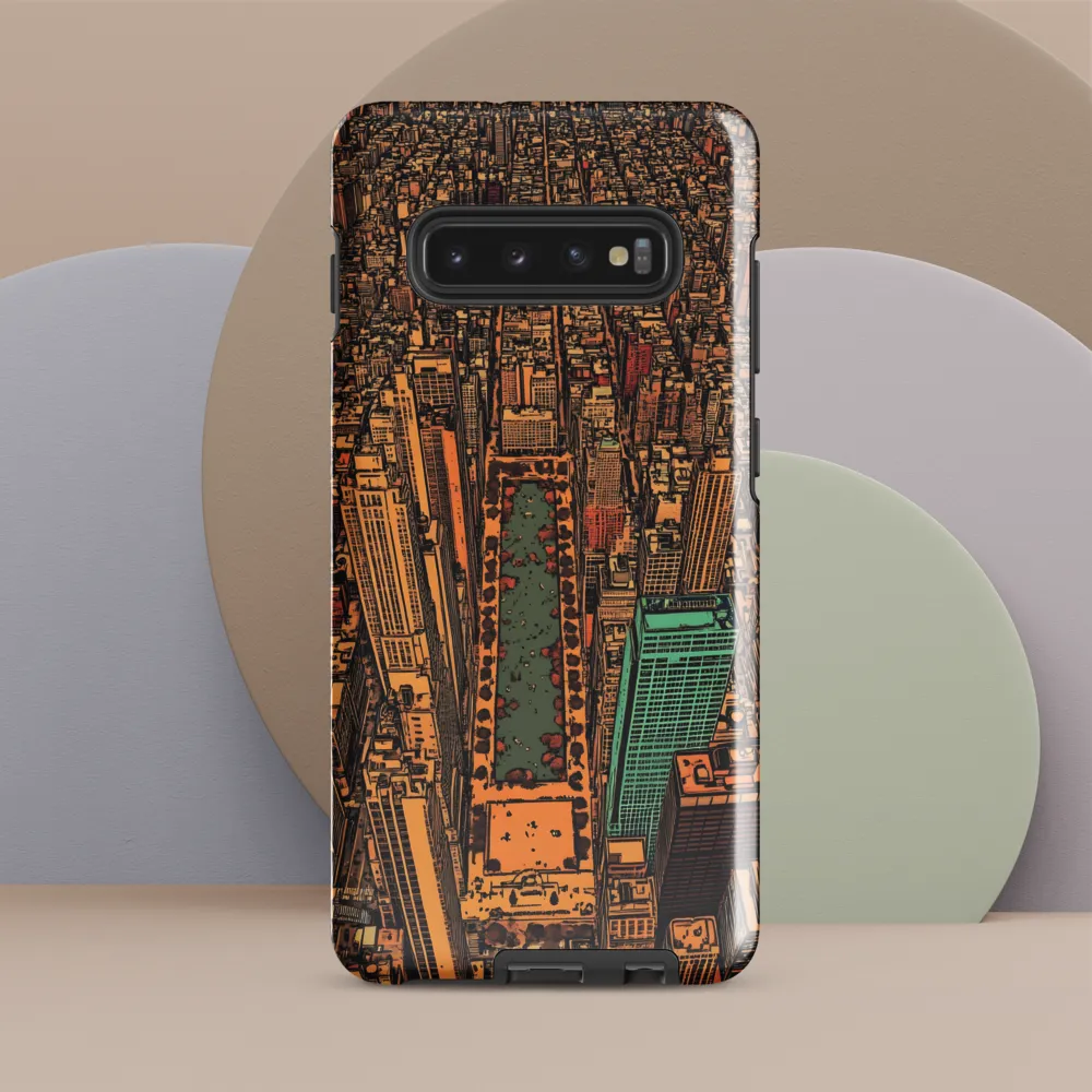 Urban Oasis: Aerial View of City Life | Phone Case |  S10 Plus | Tough Case | Glossy