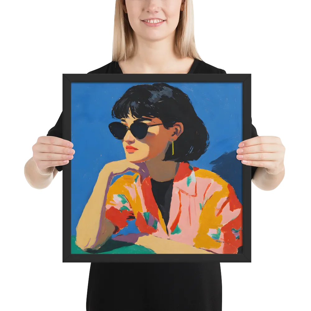 Sunglass Reverie 
 Poster with Black Frame | 16″x 16″