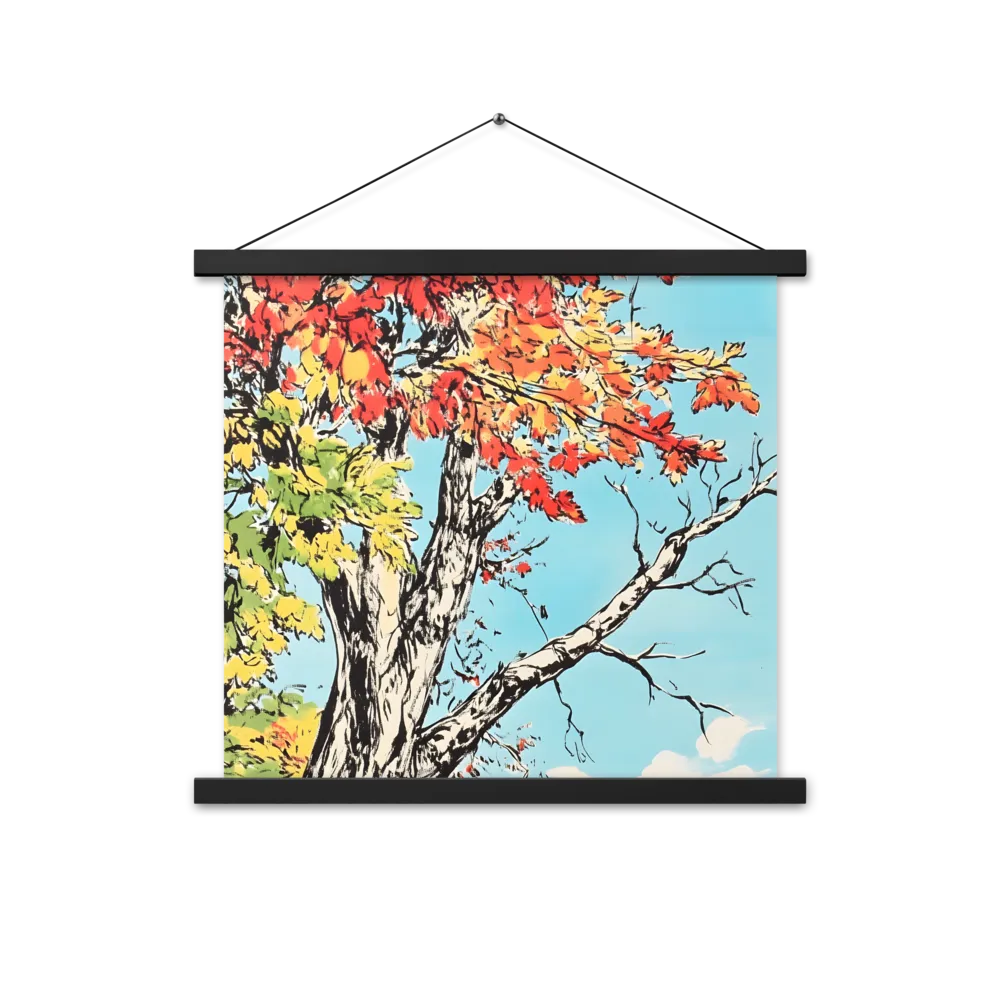 Autumn's Embrace | Poster With Black Wood Hanger | 18″×18″