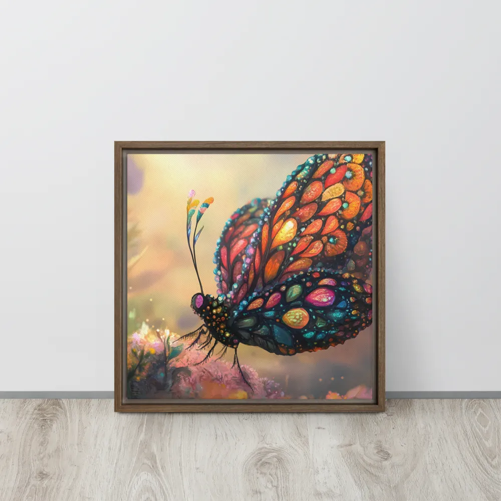 Whispers of a Colorful Dream | Canvas with Brown Frame | 16″×16″