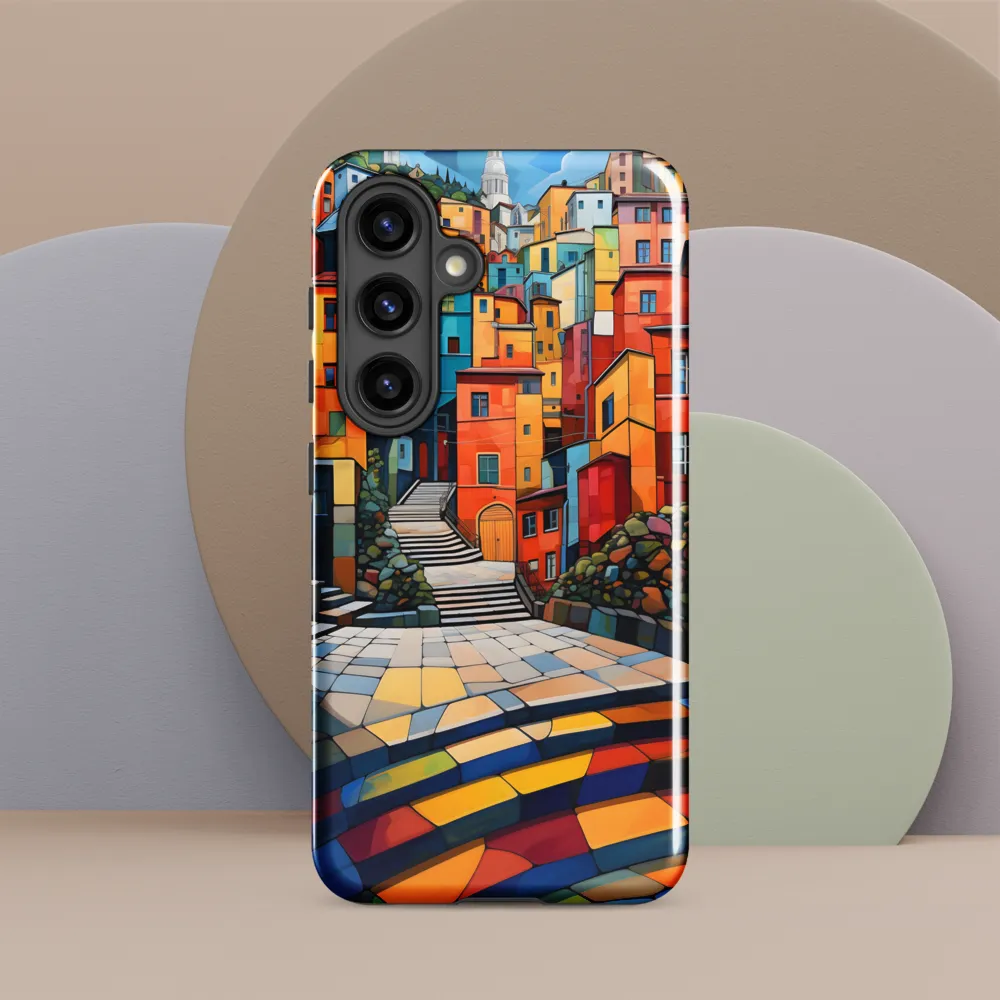 Vibrant Village: A Cubist Journey