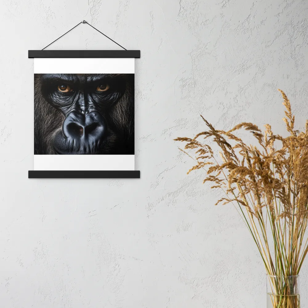 Gaze of the Wild: A Gorilla's Portrait | Poster With Black Wood Hanger | 11″×14″