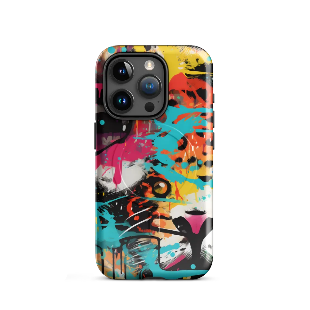 Fierce Fusion: Tiger and Lion in Graffiti | Phone Case |  15 Pro | MagSafe® Tough Case | Glossy