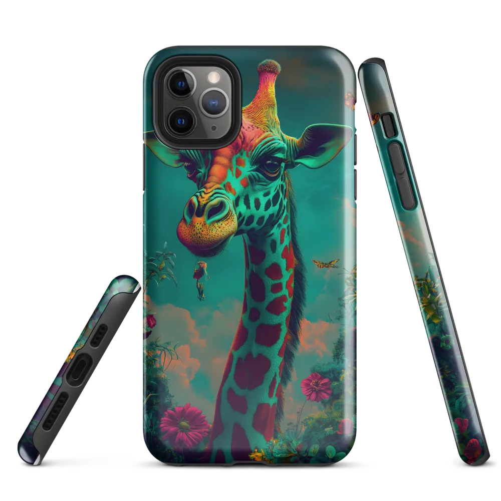 Whimsical Giraffe Among Blossoms | Phone Case |  11 Pro Max | Tough Case | Glossy