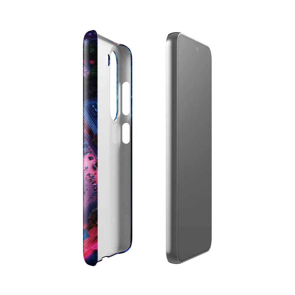 Twilight Reflections: A Serene Beach Aerial | Phone Case |  S23 | Snap Case | Glossy