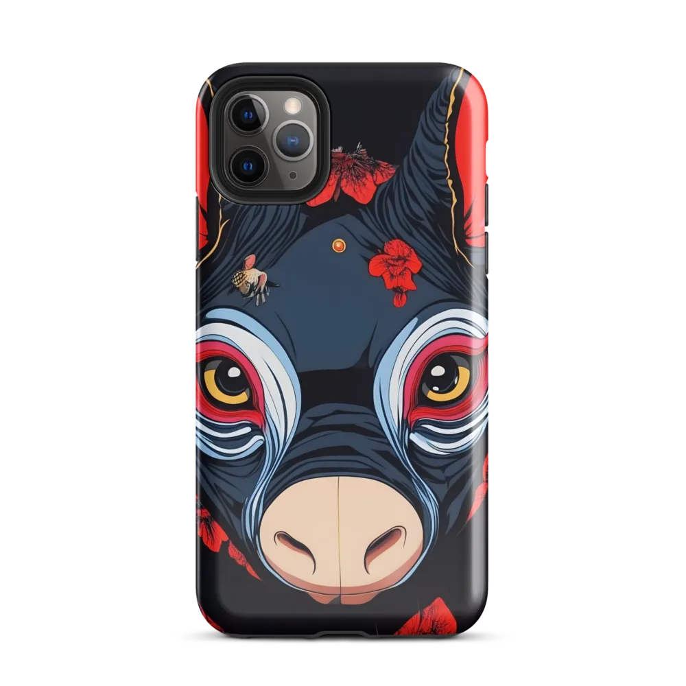 Mystical Bull with Floral Motifs | Phone Case |  11 Pro Max | Tough Case | Glossy