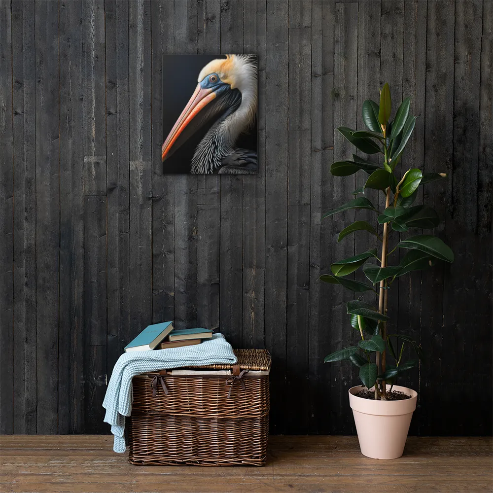 Majestic Portrait of a Pelican | Canvas | 16″×20″