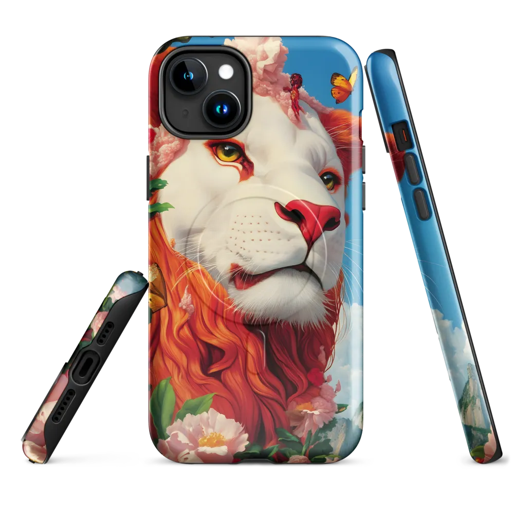 Majestic Lion Amidst Floral Splendor