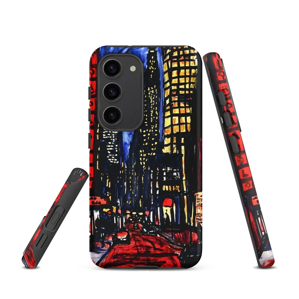 Urban Nightscape: A Journey Through Neon Lights | Phone Case |  S23 | Tough Case | Matte