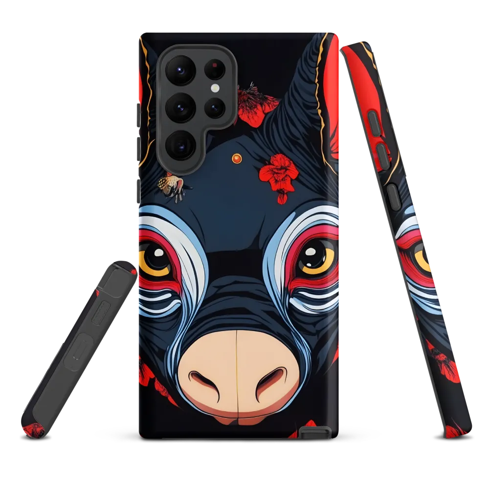 Mystical Bull with Floral Motifs