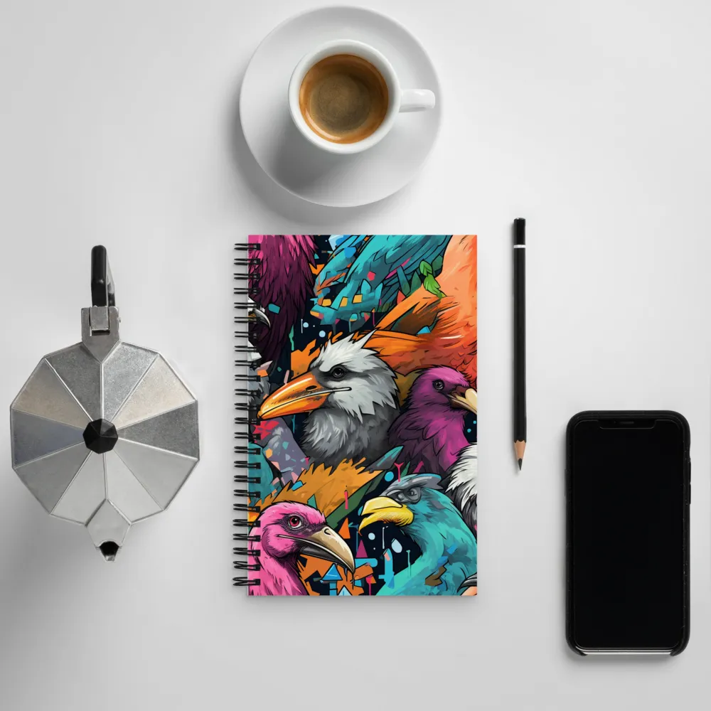 Avian Vortex: A Celebration of Color and Form | Spiral Notebook