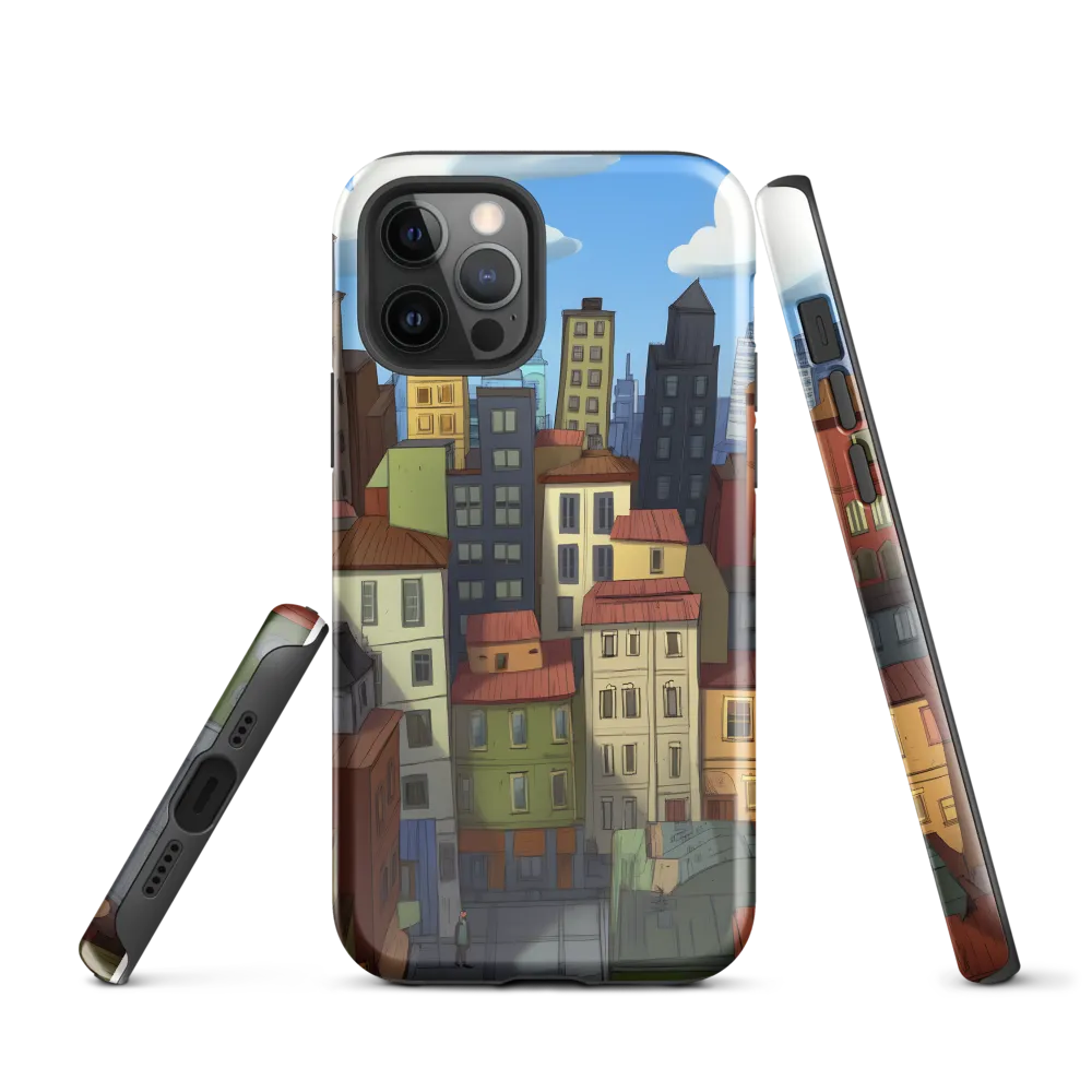 Urban Symphony: A Colorful Cityscape | Phone Case |  12 Pro | Tough Case | Glossy