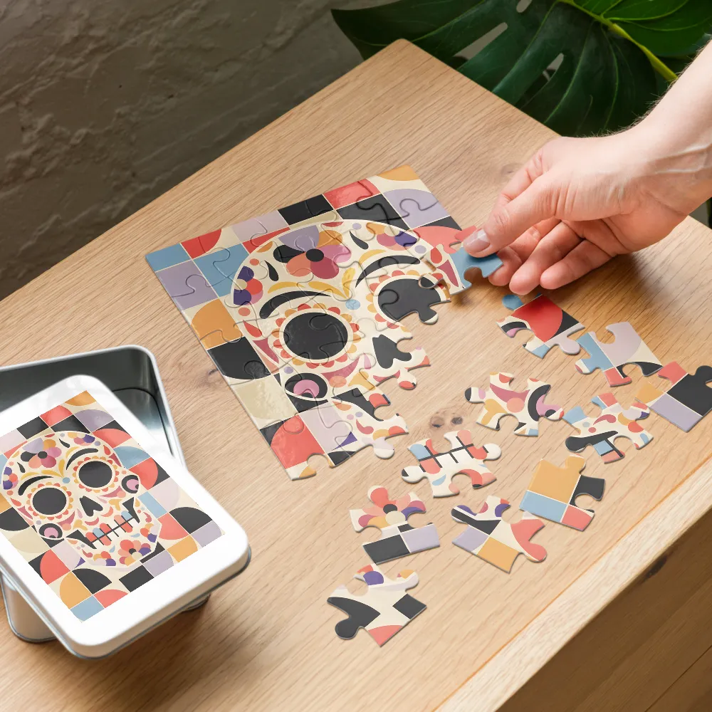 Sugar Skull Mosaic 
 Jigsaw Puzzle in Tin Box