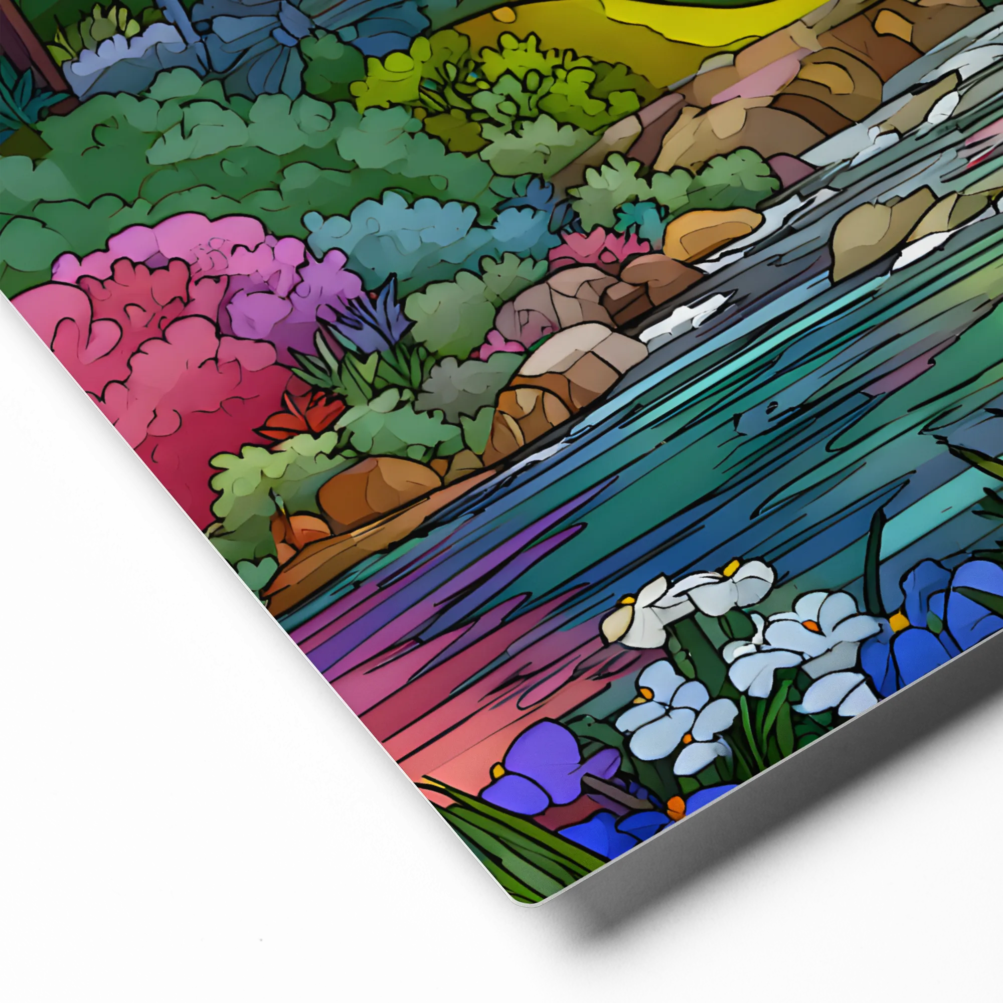 Riverside Garden 
 Metal Print | 12″x 12″