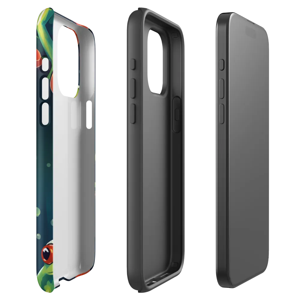Playful Frogs in a Lush Pond | Phone Case |  15 Pro Max | Tough Case | Matte