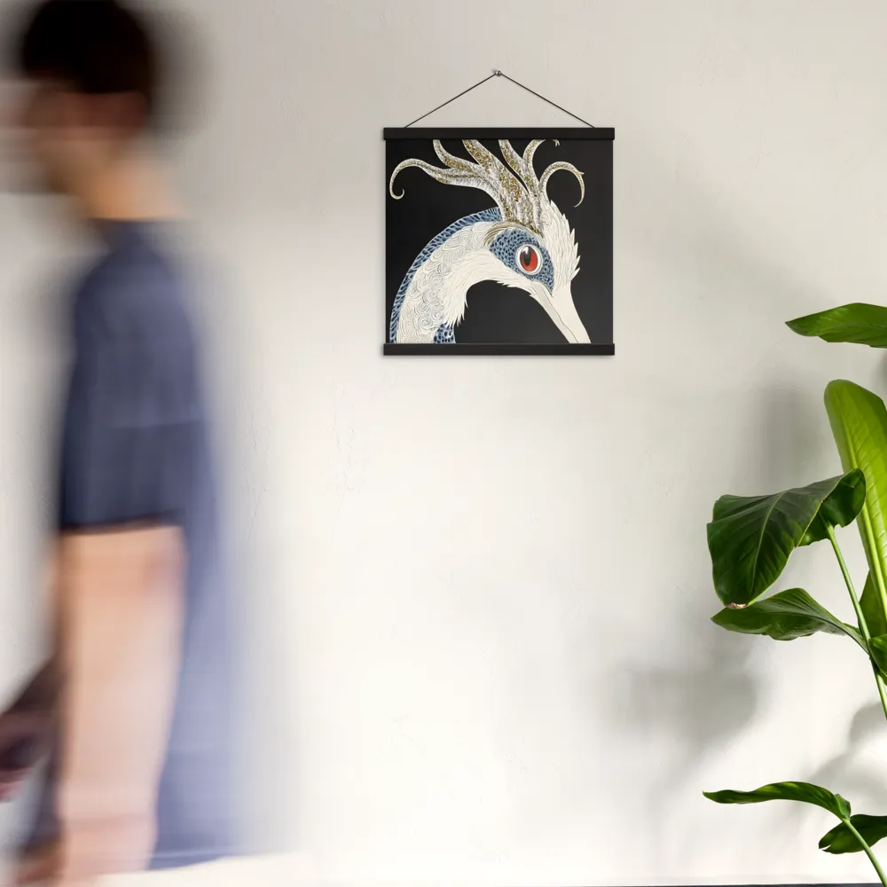 Elegance of the Majestic Peacock | Poster With Black Wood Hanger | 16″×16″