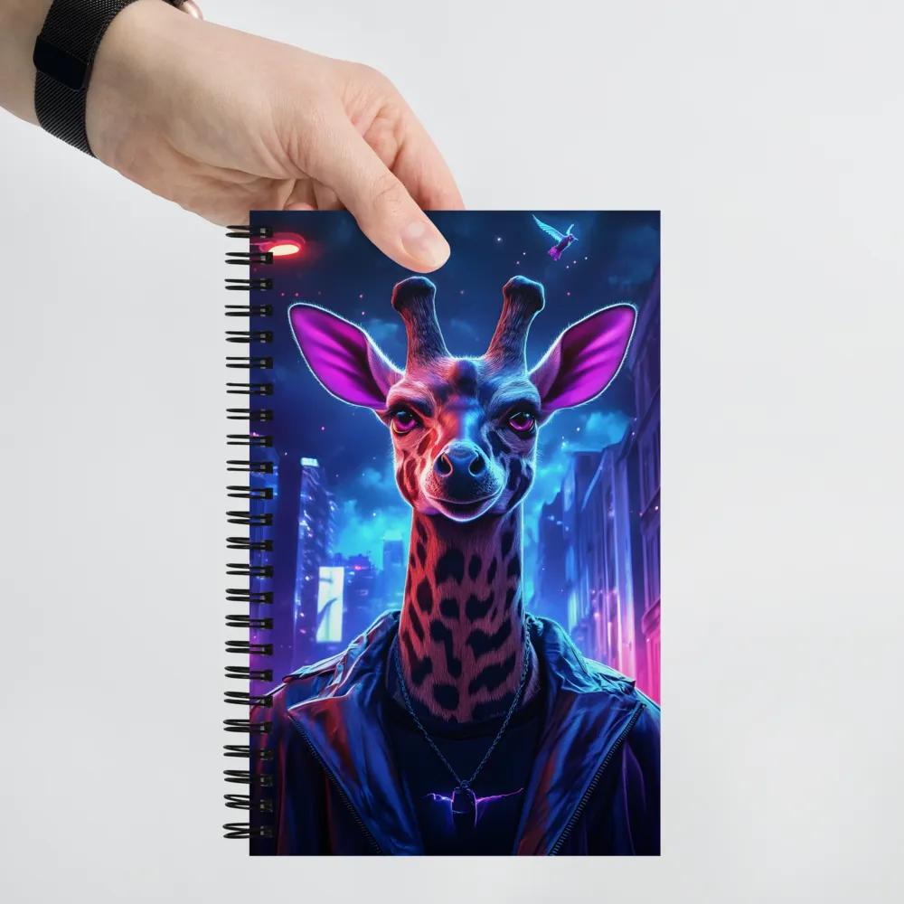 Urban Giraffe: A Neon Fantasy | Spiral Notebook