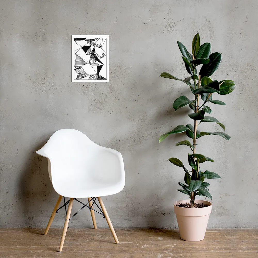 Dynamic Geometry in Ink | Poster with White Frame | 11″×14″