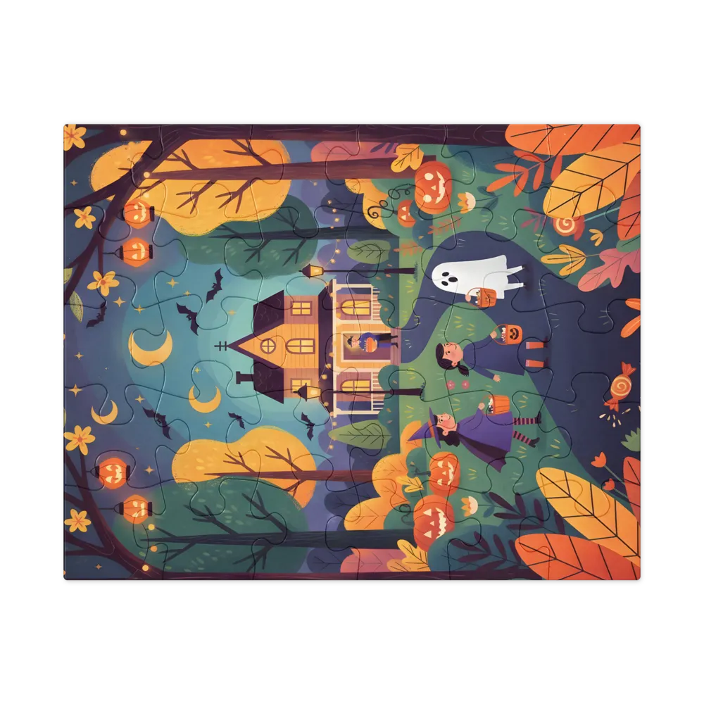 Trick-or-Treat Night 
 Jigsaw Puzzle in Tin Box