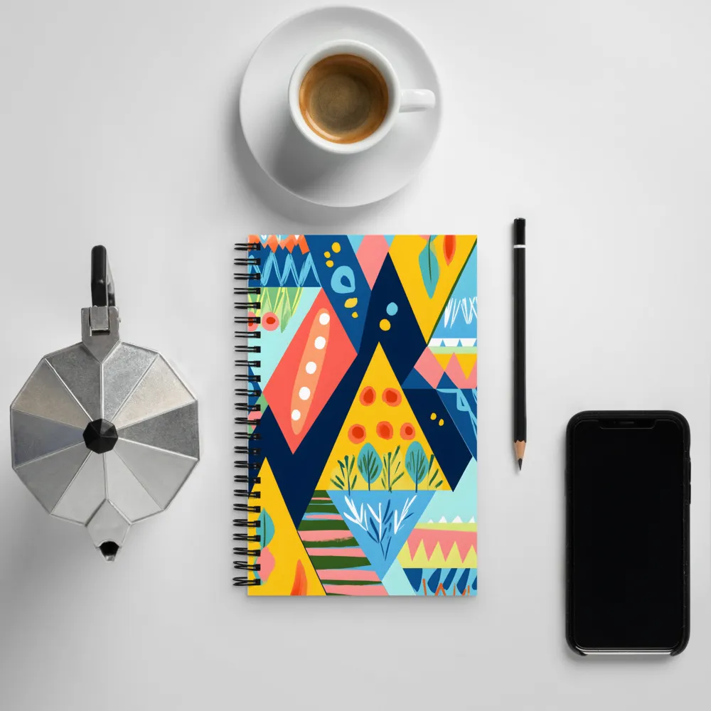 Vibrant Geometric Harmony | Spiral Notebook