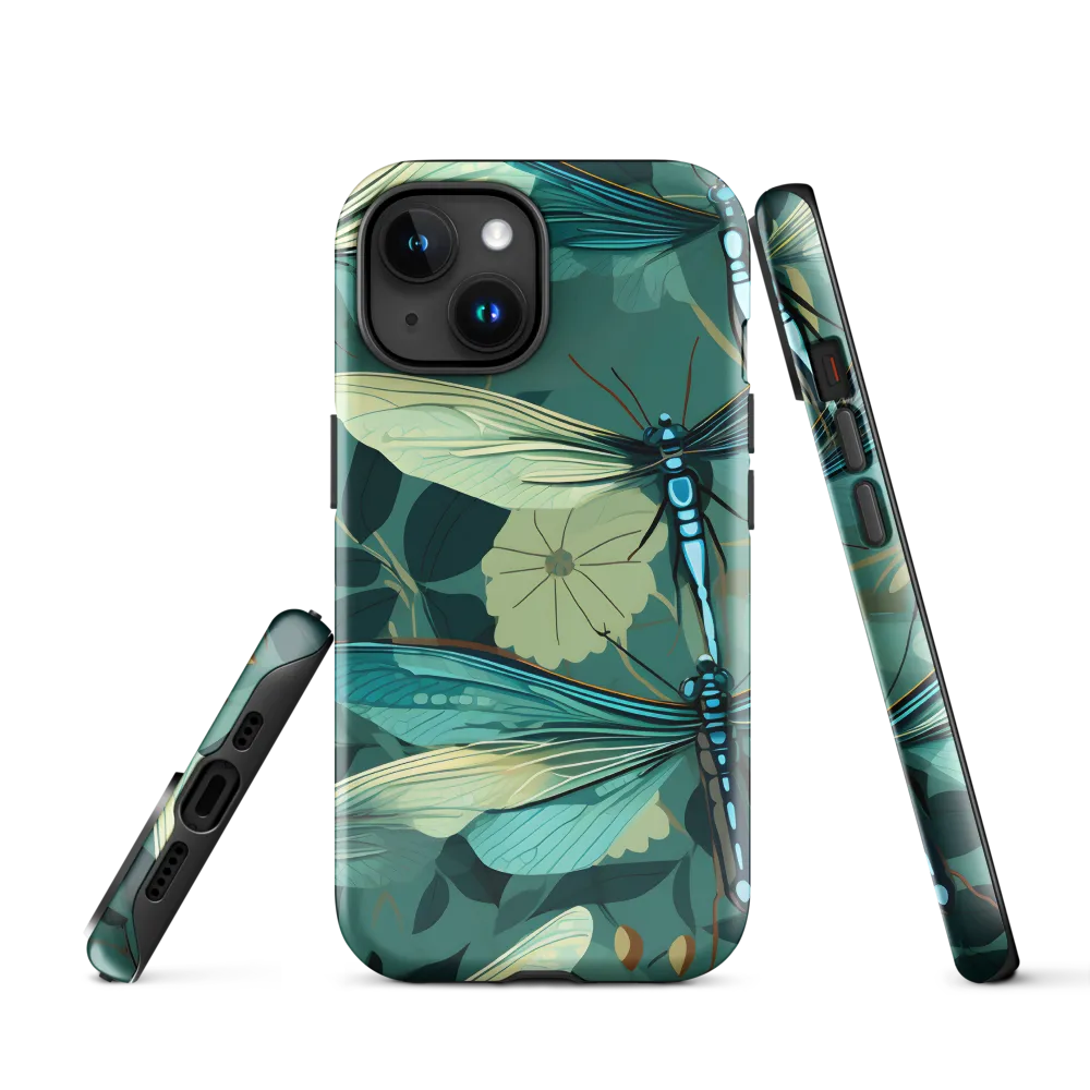Whispers of Nature: Dragonflies in Harmony | Phone Case |  15 | Tough Case | Glossy