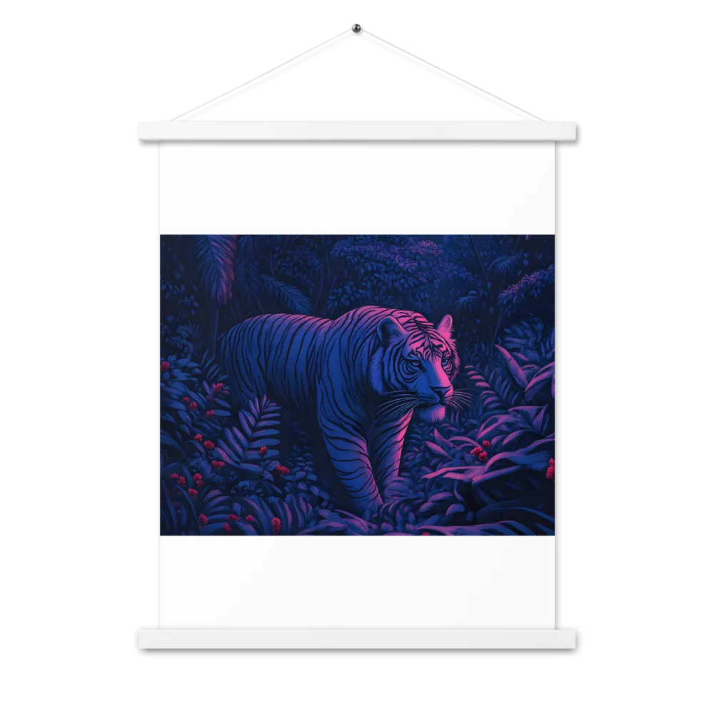 Mystic Prowler: The White Tiger in the Jungle | Poster With White Wood Hanger | 18″×24″
