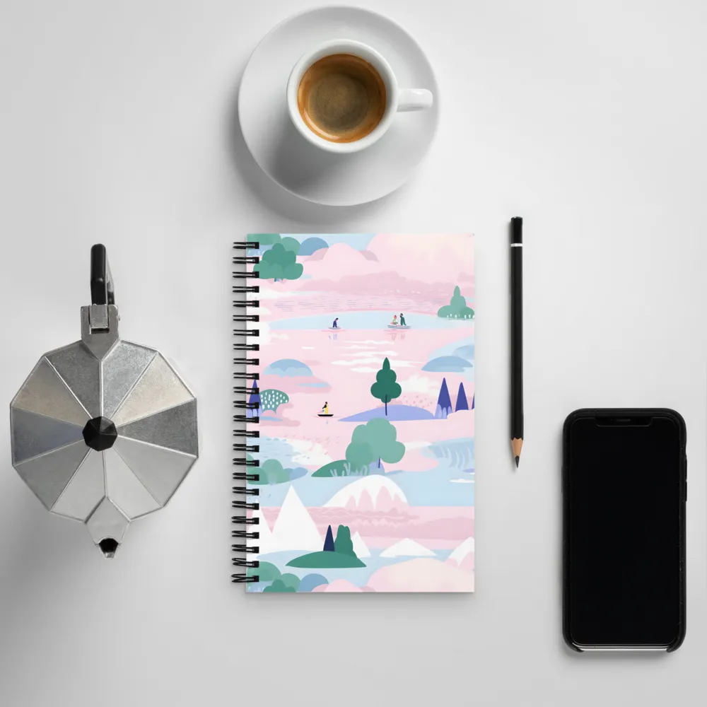 Whimsical Reflections: A Journey Through Landscapes | Spiral Notebook