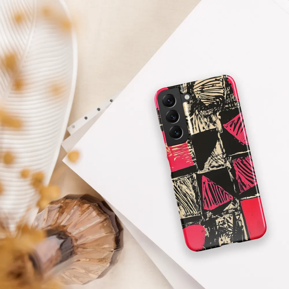 Geometric Symphony in Pink and Black