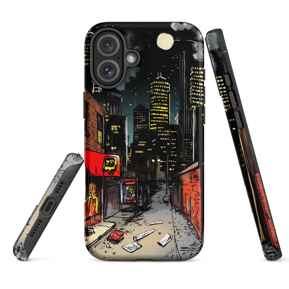 Nocturnal Cityscape: The Hidden Alley | Phone Case |  16 Plus | MagSafe® Tough Case | Matte
