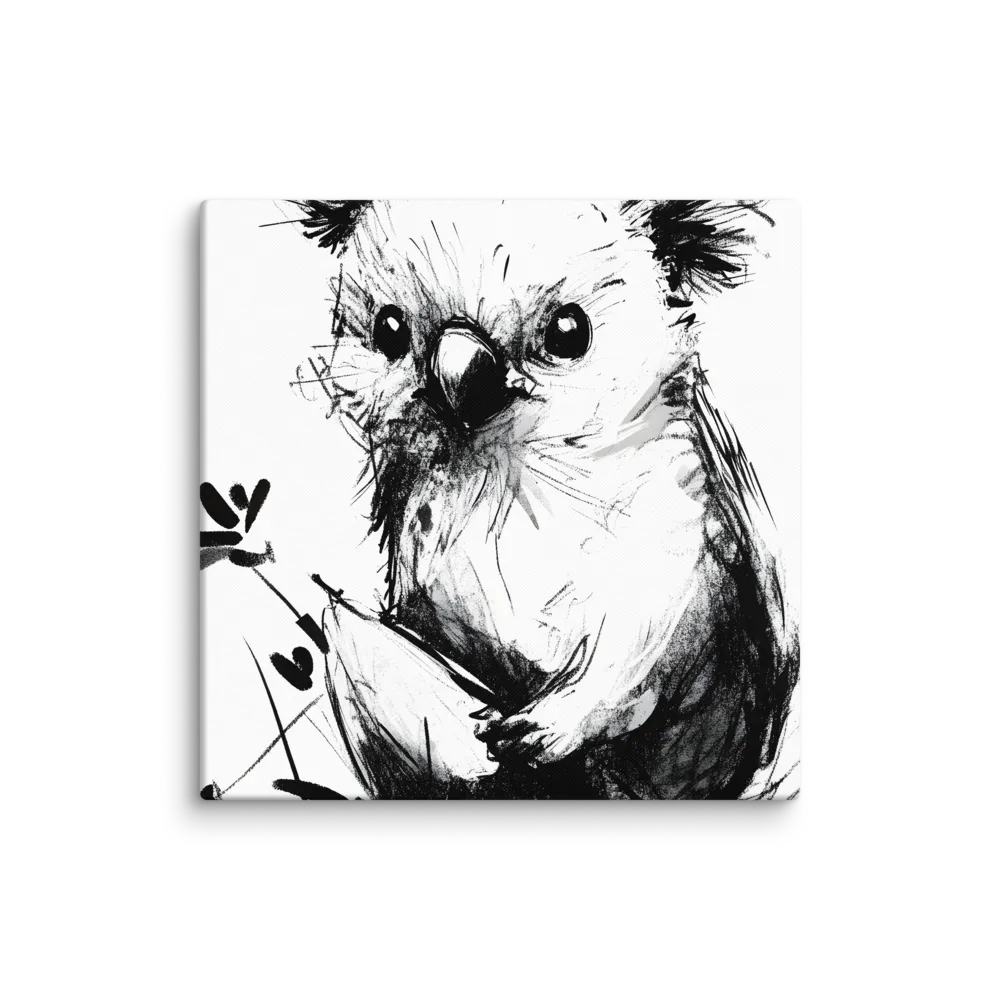 Whimsical Koala in Ink | Canvas | 18″×18″