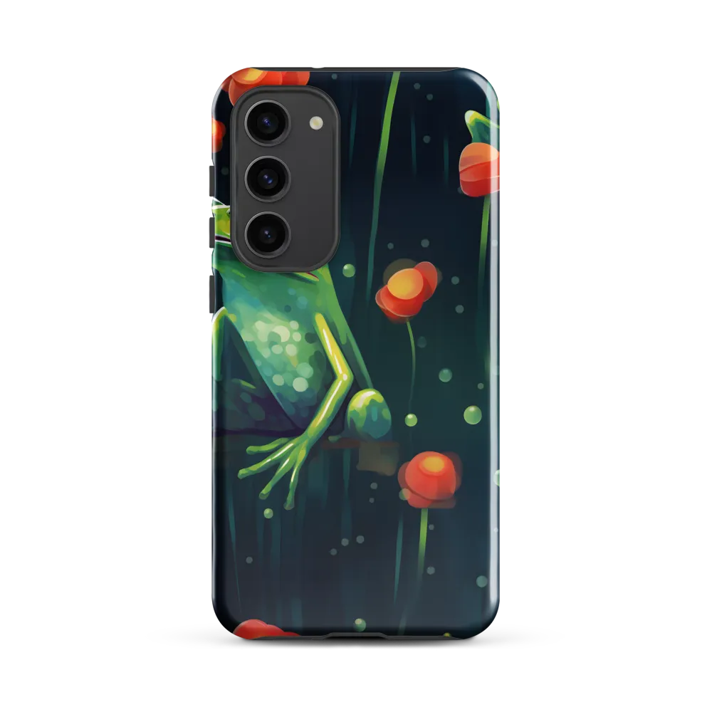 Playful Frogs in a Lush Pond