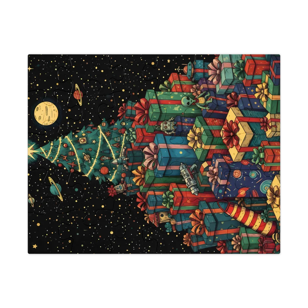 Cosmic Christmas Tree 
 Jigsaw Puzzle in Tin Box