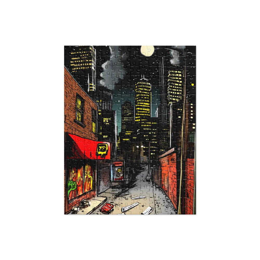 Nocturnal Cityscape: The Hidden Alley | Jigsaw Puzzle | 252/520 pieces