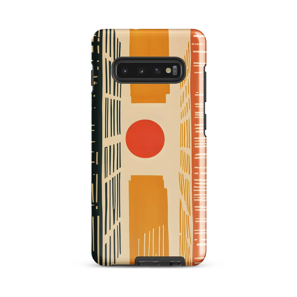 Urban Harmony: A Geometric Sunrise | Phone Case |  S10 Plus | Tough Case | Glossy