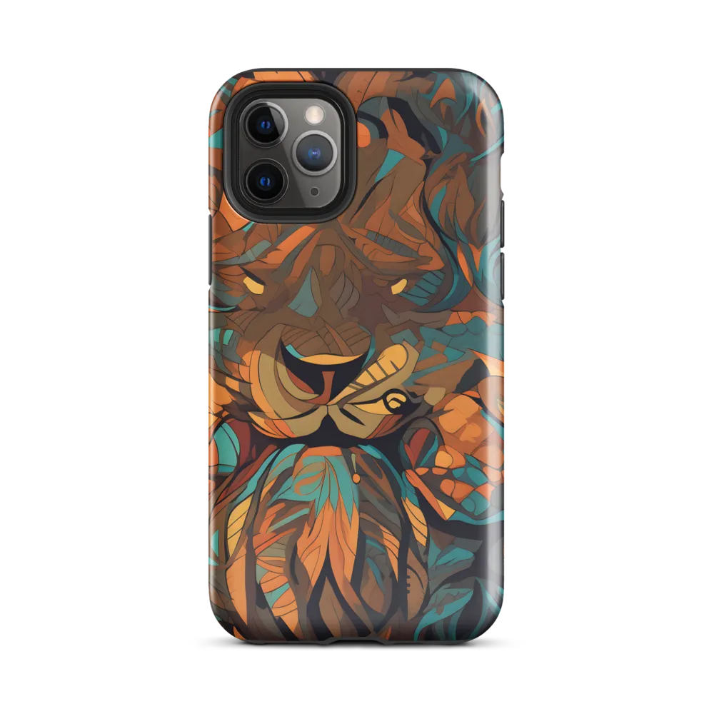 Fierce Royalty: A Geometric Exploration of Lions | Phone Case