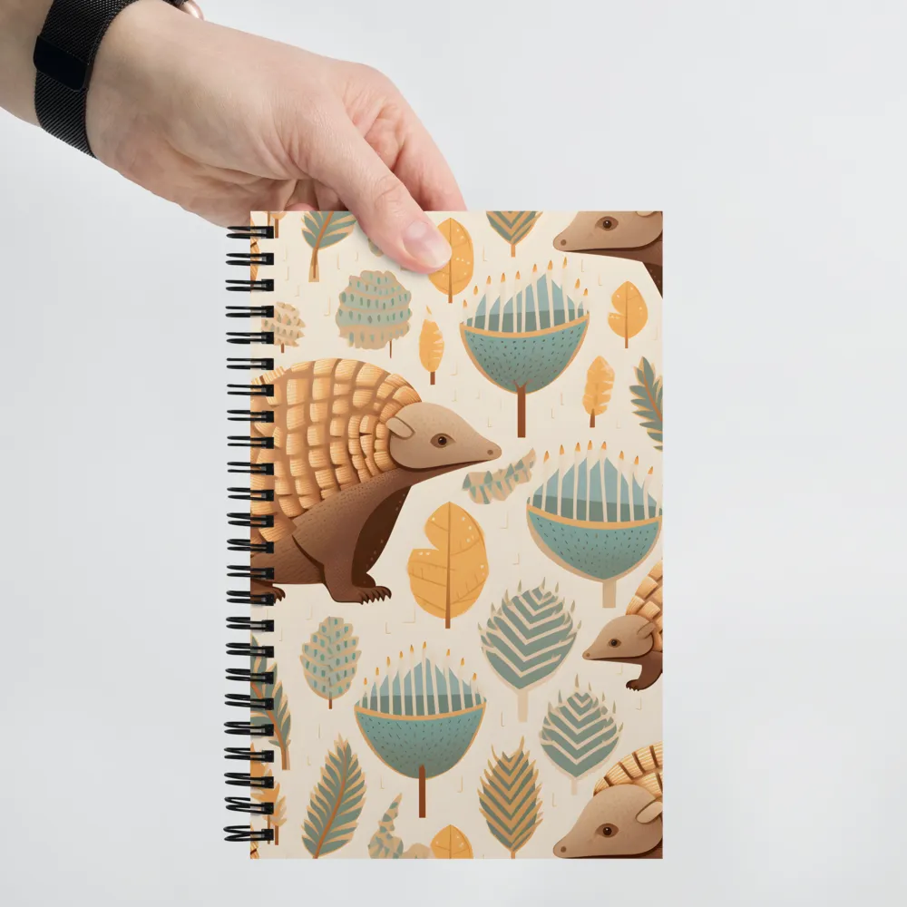 Pangolins in a Whimsical Habitat | Spiral Notebook