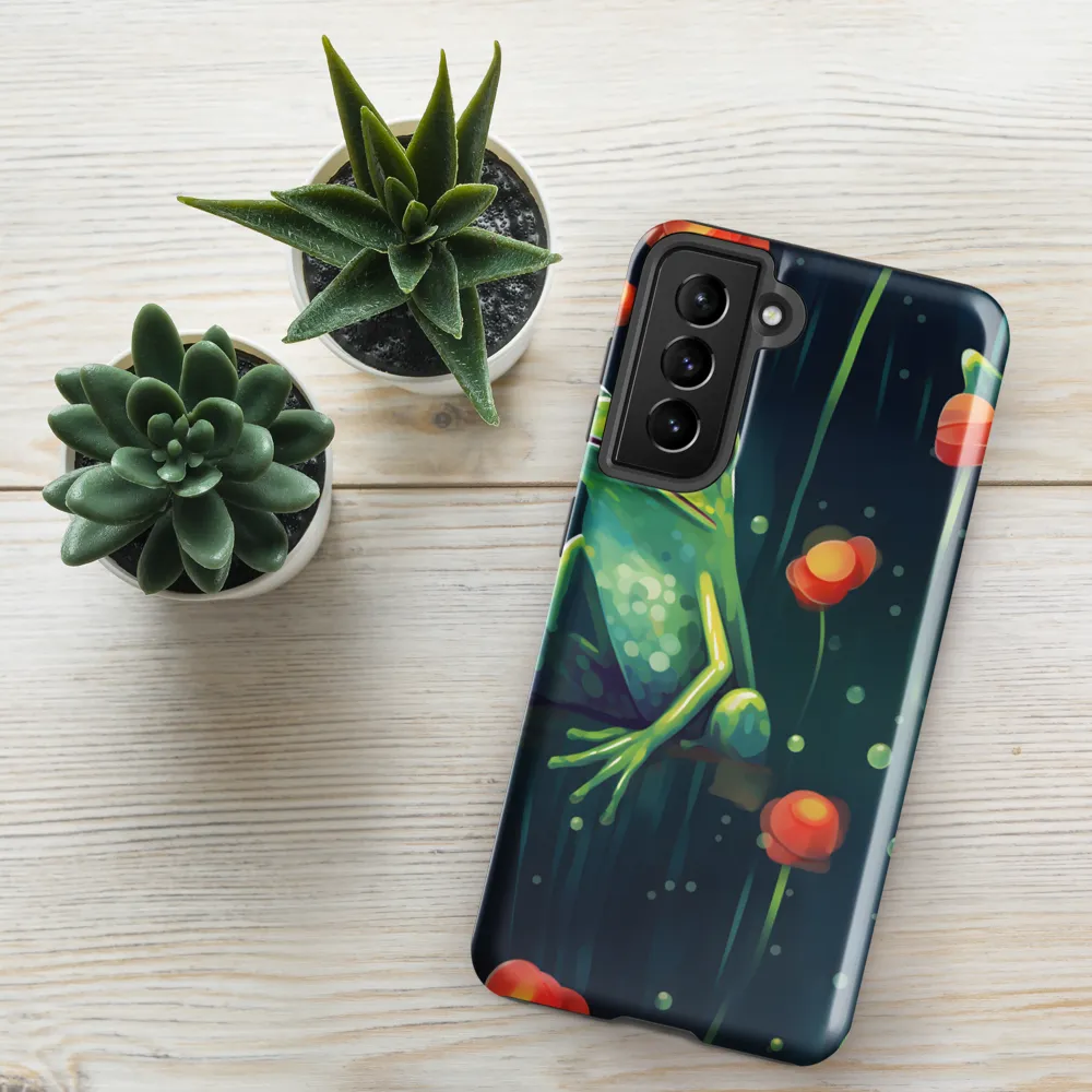 Playful Frogs in a Lush Pond | Phone Case |  S21 FE | Tough Case | Glossy
