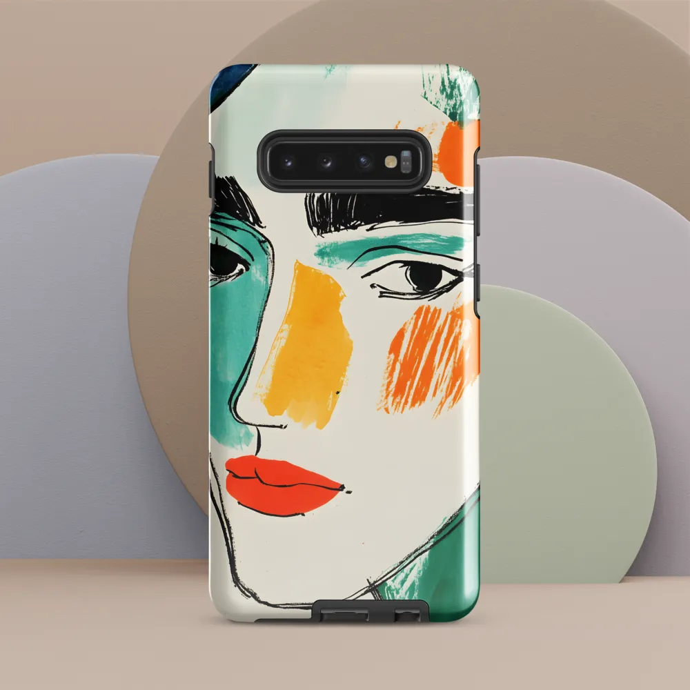 Contemporary Line Portrait | Phone Case |  S10 Plus | Tough Case | Glossy