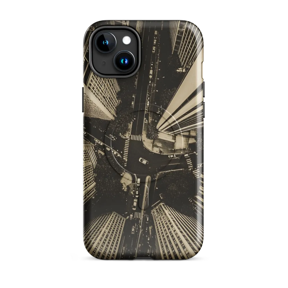 Urban Symphony: Aerial Perspective of City Life | Phone Case |  15 Plus | MagSafe® Tough Case | Glossy