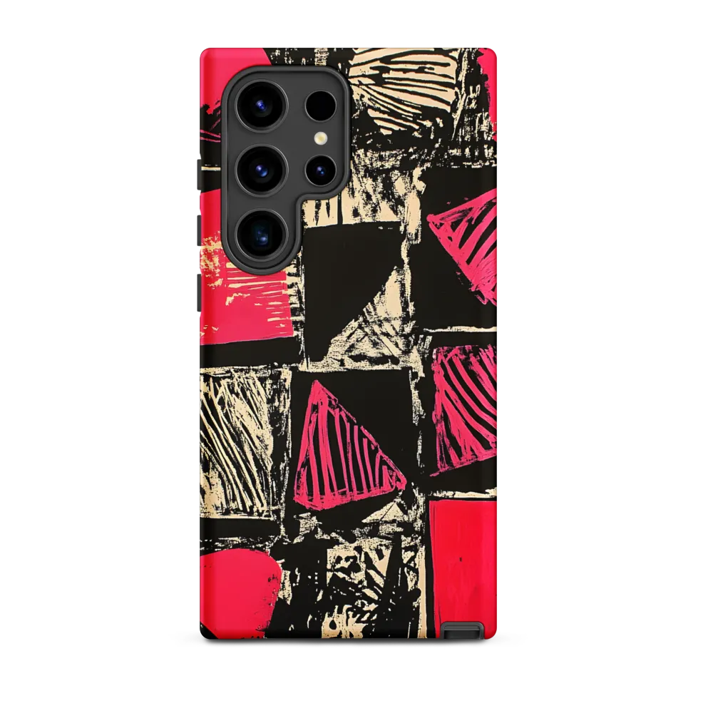 Geometric Symphony in Pink and Black