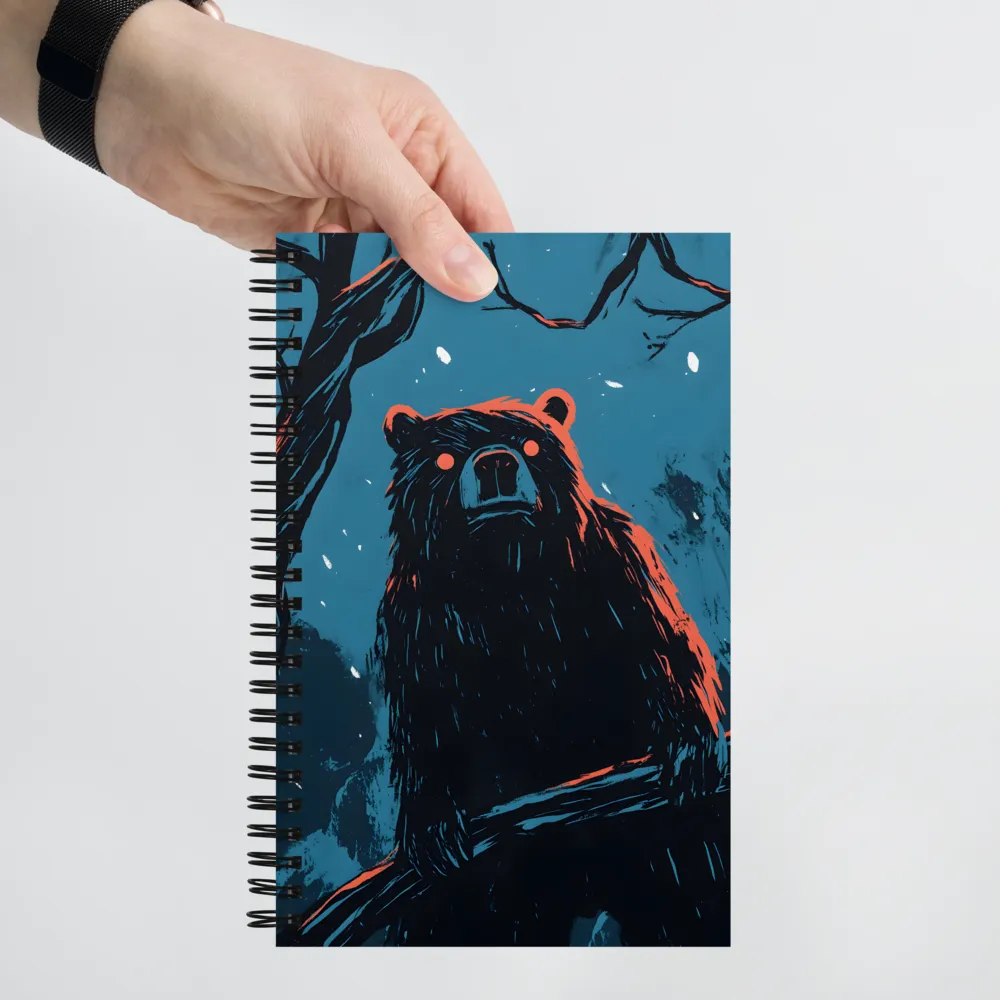 Eerie Majesty: A Bear in the Night | Spiral Notebook