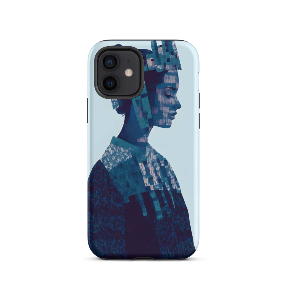 Digital Portrait in Abstract Blue