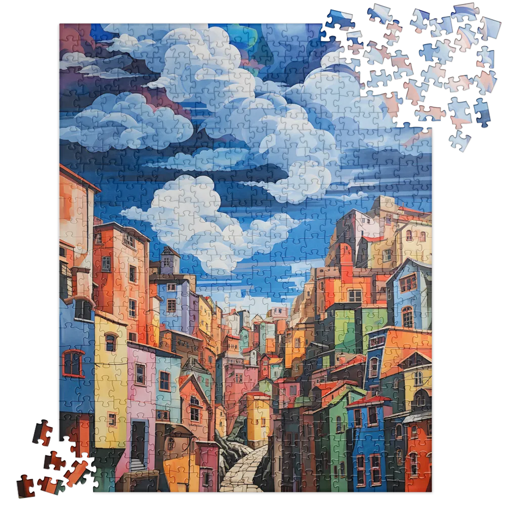 Whimsical Heights: A Vibrant Cityscape | Jigsaw Puzzle | 520 pieces