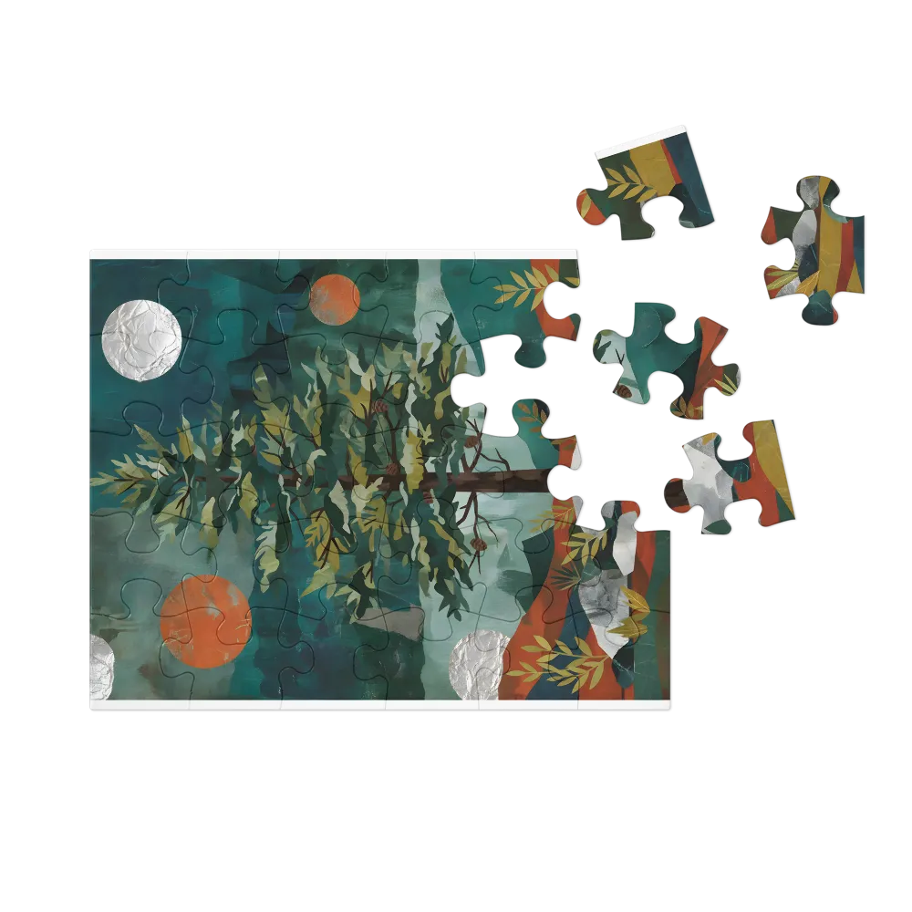 Layered Pine 
 Jigsaw Puzzle in Tin Box