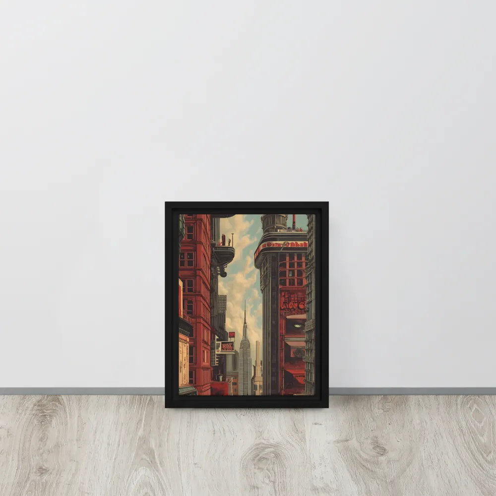 A Glimpse of Tomorrow: Urban Ambition | Canvas with White Frame | 9″×12″