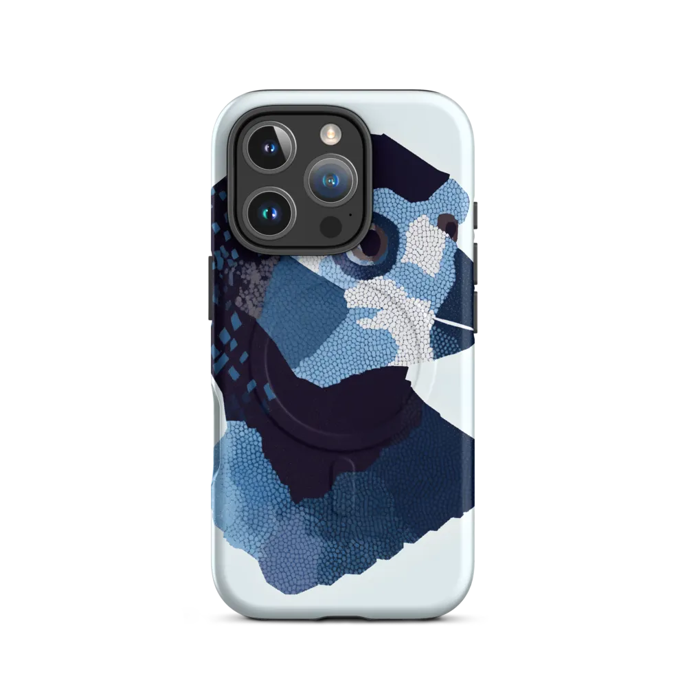 Abstract Avian Portrait in Blue