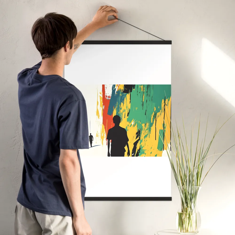 Journey of Silhouettes | Poster With Black Wood Hanger | 24″×36″