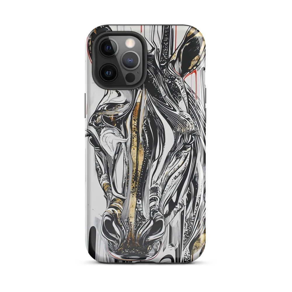 Ethereal Majesty: The Abstract Zebra | Phone Case |  12 Pro Max | Tough Case | Glossy